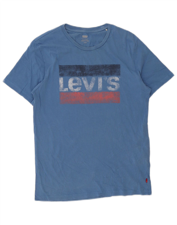 Levi's Herren-T-Shirt mit Grafik, mittelblaue Baumwolle