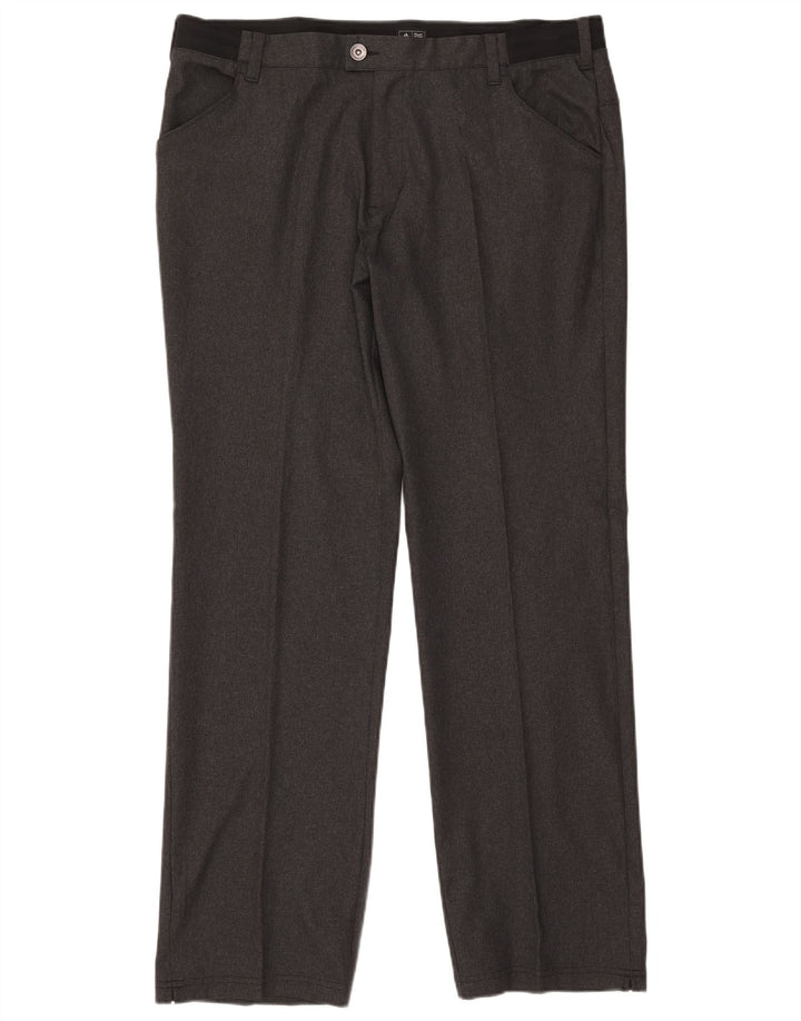 Adidas Herren gerade Freizeithose W38 L34 Grau Polyester