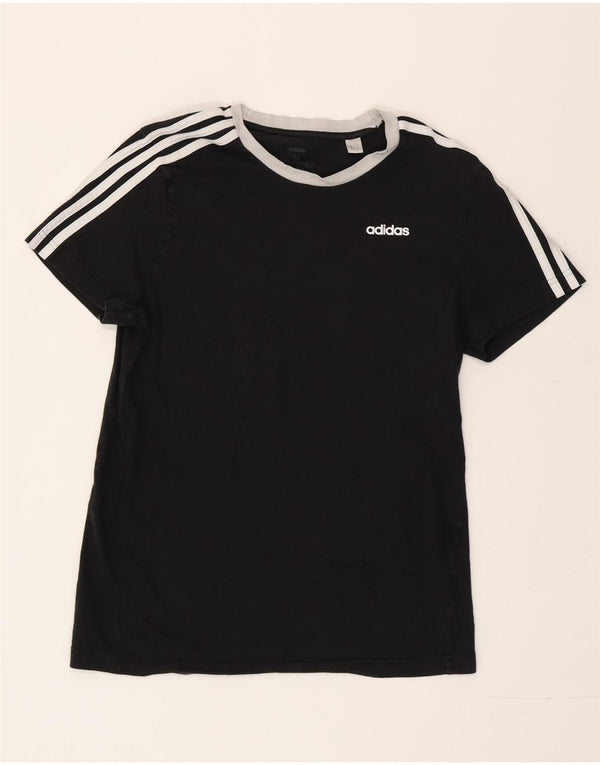 Adidas Damen Graphic T-Shirt Top UK 12/14 Medium Schwarz