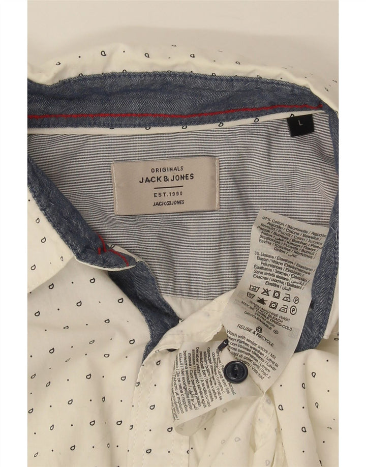 Jack & Jones Herrenhemd aus Baumwolle, groß, weiß gefleckt
