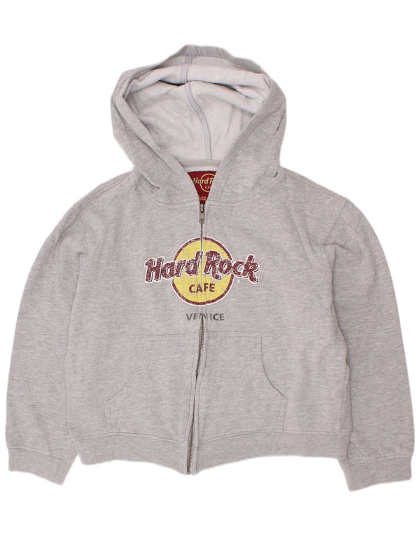 Hard Rock Cafe Mädchen-Kapuzenpullover mit grafischem Reißverschluss, 10–11 Jahre, Größe L, Grau