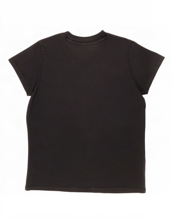 Adidas Damen Graphic T-Shirt Top UK 12 Medium Schwarz Baumwolle