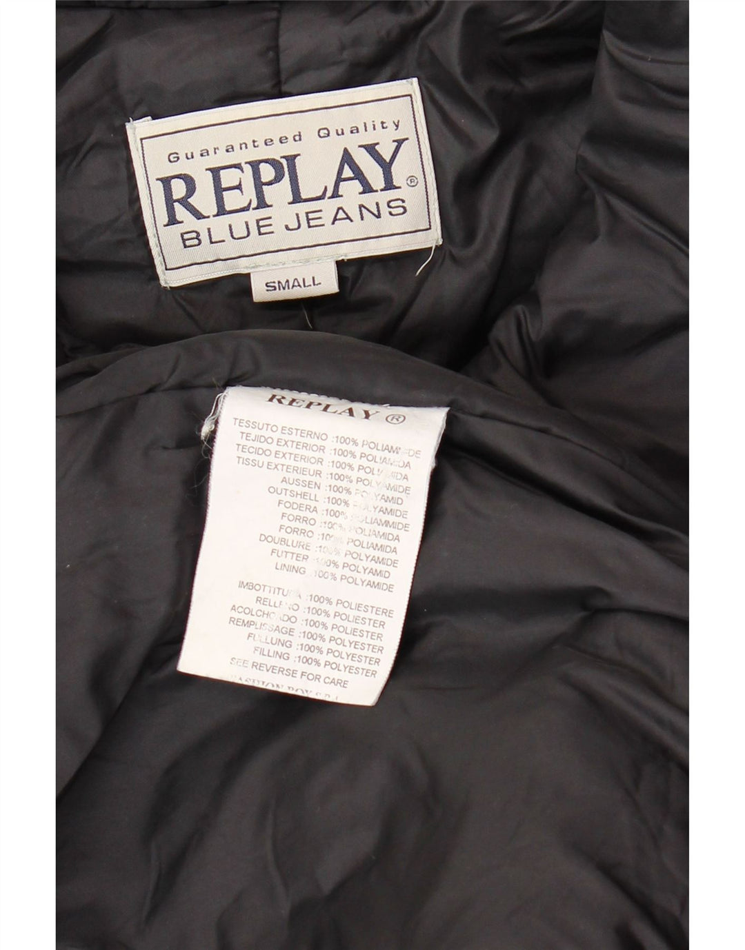 REPLAY Damen Loose Fit Wattierter Mantel UK 10 Small Schwarz Polyester