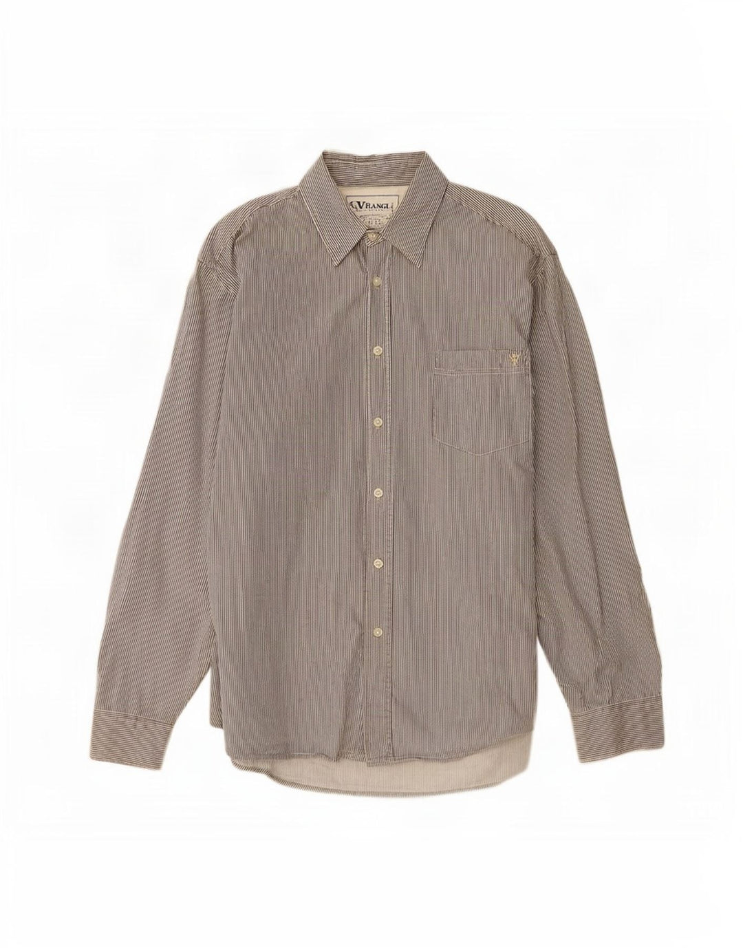 Wrangler Herrenhemd XL, graue Nadelstreifen-Baumwolle