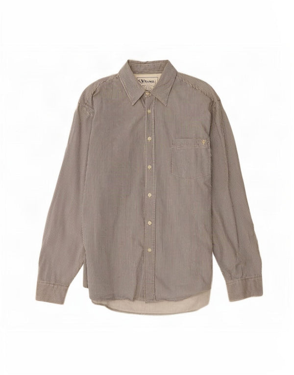 Wrangler Herrenhemd XL, graue Nadelstreifen-Baumwolle