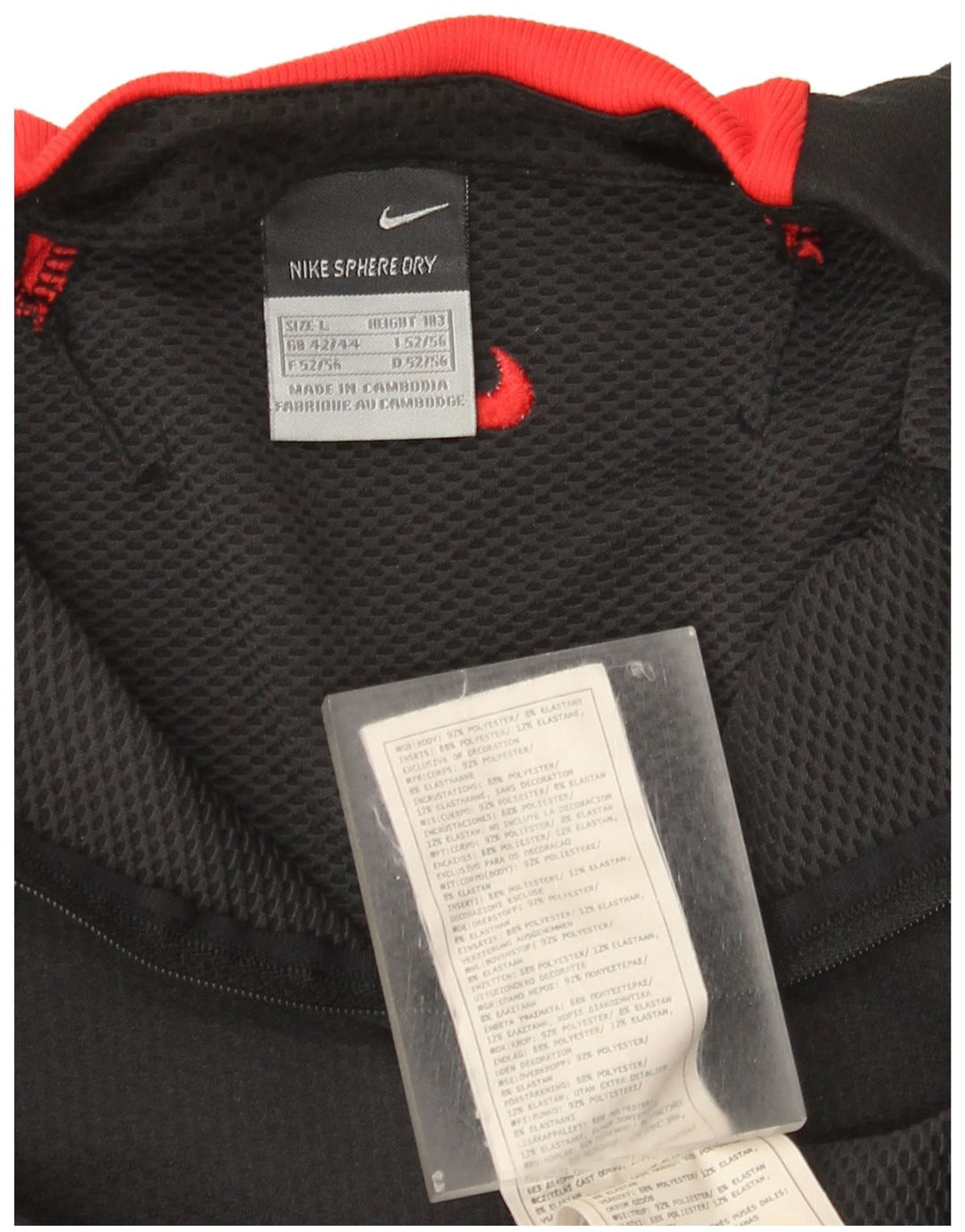Nike Herren-Oberteil mit Reißverschluss, langärmlig, UK, Größe 42/44, Größe L, Schwarz, Polyester