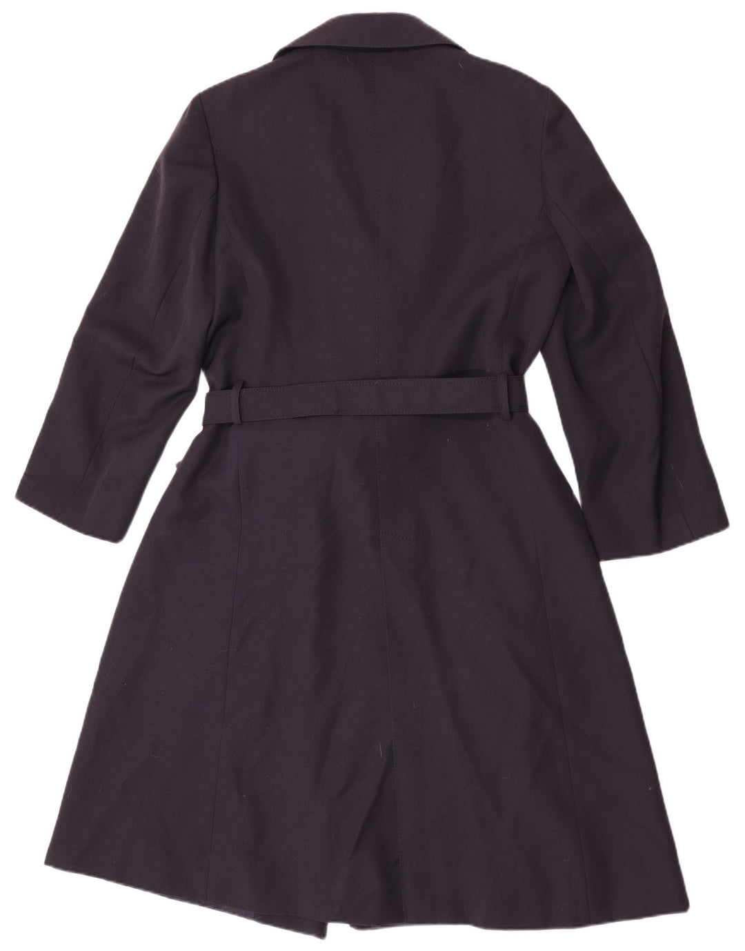 Vintage Damen Zweireihiger Trenchcoat UK 14 Medium Navy Blue Polyester