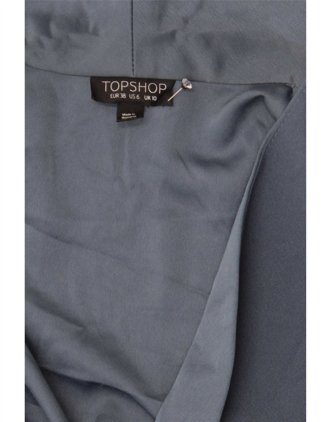 Topshop Damen-Zweireiher-Blazer, Gr. 10, Größe S, Blau, Polyester