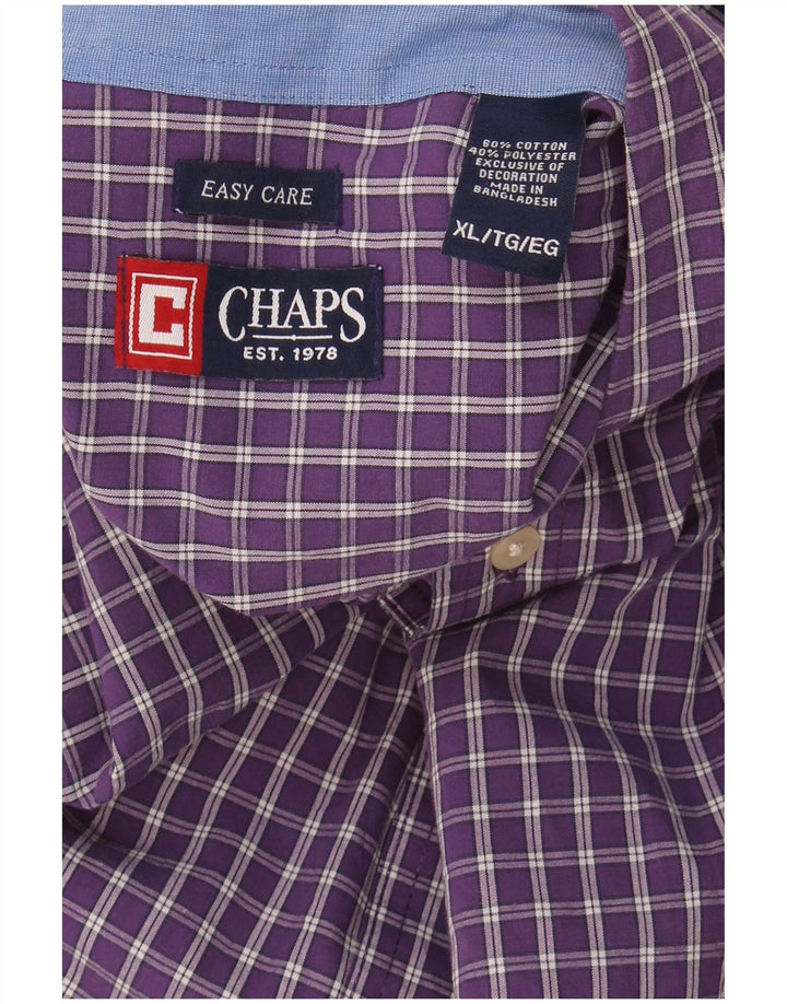 Chaps Herren-Hemd, pflegeleicht, XL, violett, kariert, Baumwolle