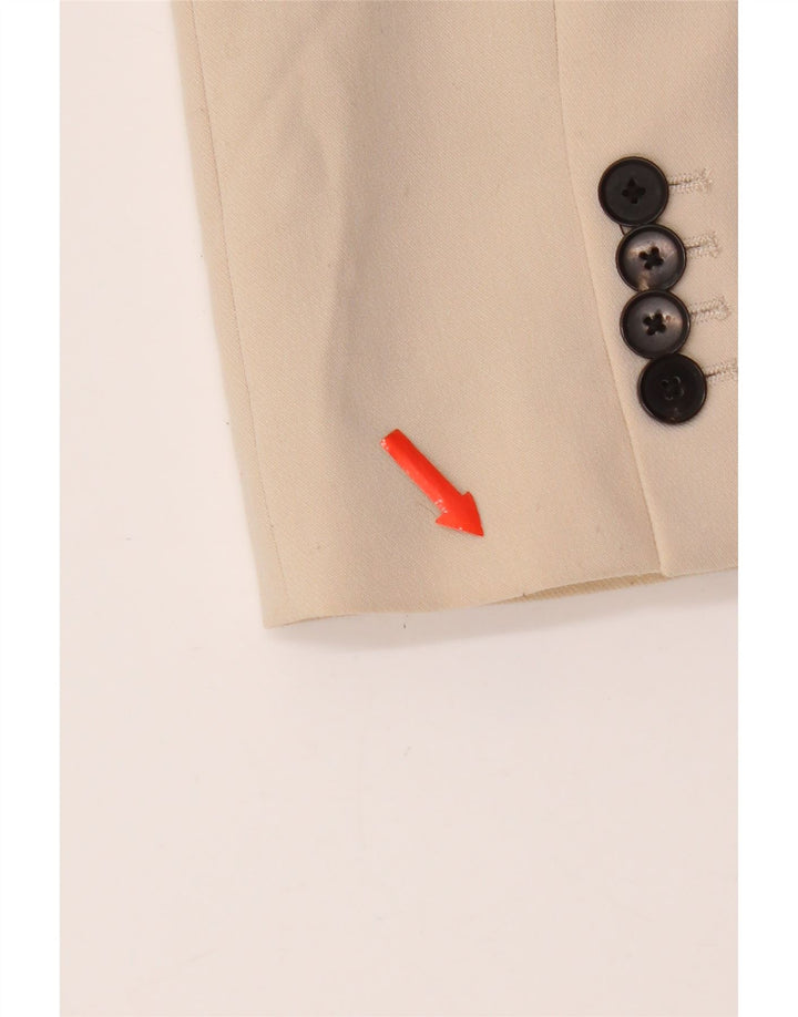 Zara Damen 1-Knopf-Blazerjacke UK 10 Small Beige Polyester