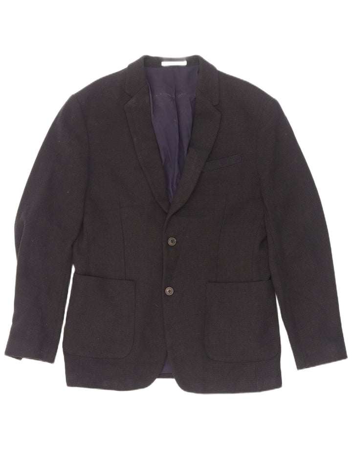 Zara Herren-Blazer mit 2 Knöpfen, EU 52, groß, marineblau, Polyester