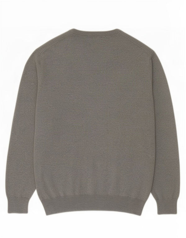 J. Crew Herren-Pullover mit V-Ausschnitt, 2XL, graue Baumwolle