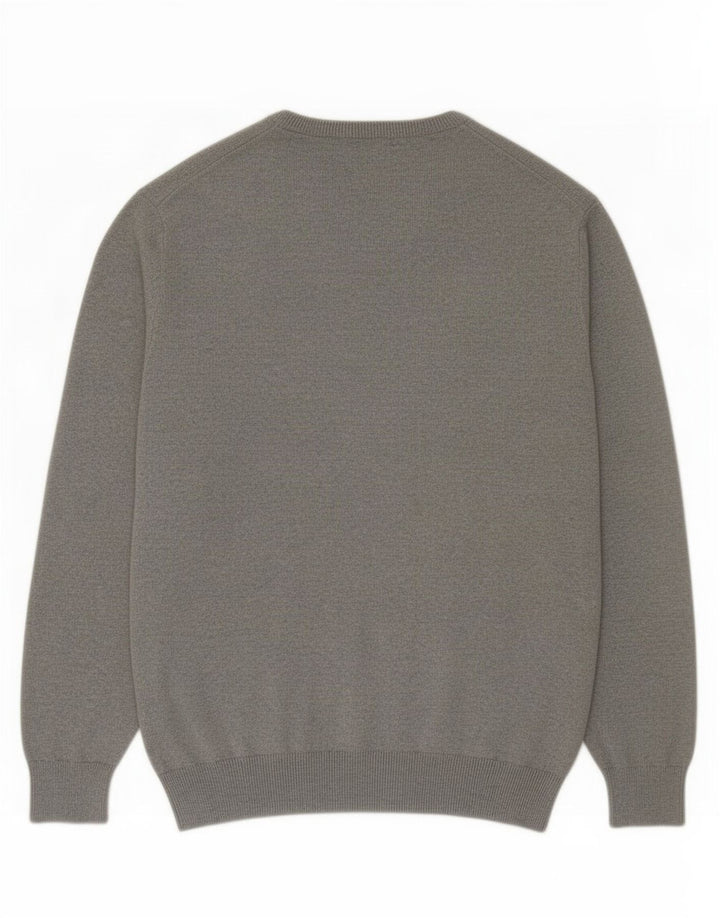 J. Crew Herren-Pullover mit V-Ausschnitt, 2XL, graue Baumwolle