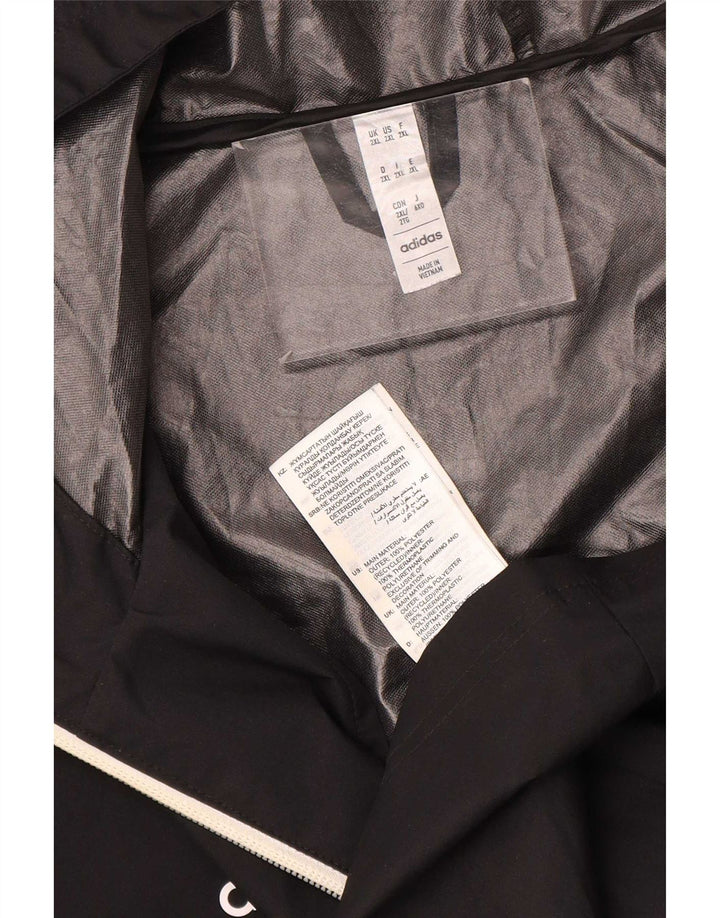 Adidas Herren Kapuzen-Regenjacke UK 44 2XL Schwarz Polyester