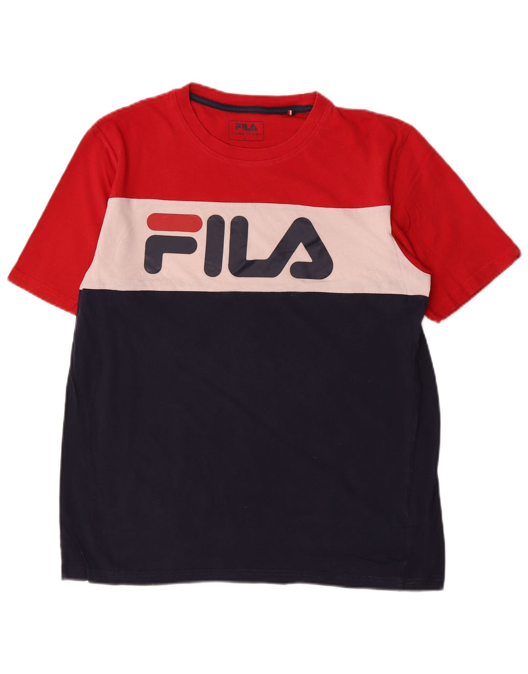 Fila Herren-T-Shirt mit Grafik, groß, mehrfarbig, Farbblock