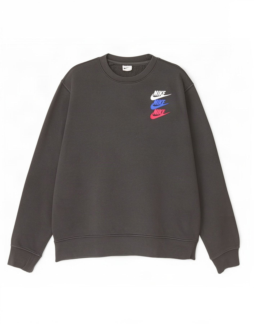 Nike Herren-Sweatshirt mit Grafik, groß, graue Baumwolle