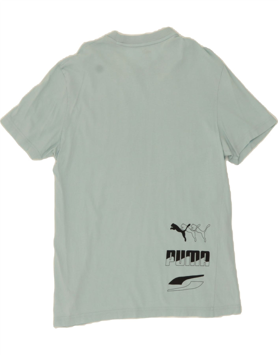 PUMA Mens Graphic T-Shirt Top Small Blue Cotton Vintage Puma and Second-Hand Puma from Messina Hembry 