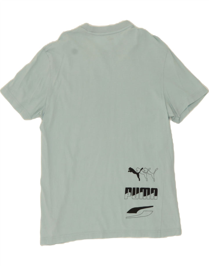 PUMA Mens Graphic T-Shirt Top Small Blue Cotton Vintage Puma and Second-Hand Puma from Messina Hembry 