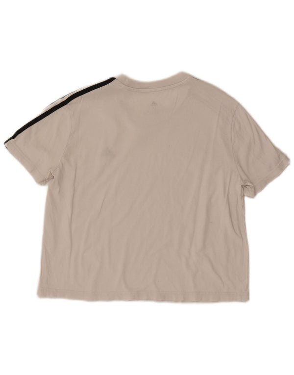 Adidas Damen Crop T-Shirt Top UK 12/14 Medium Weiß