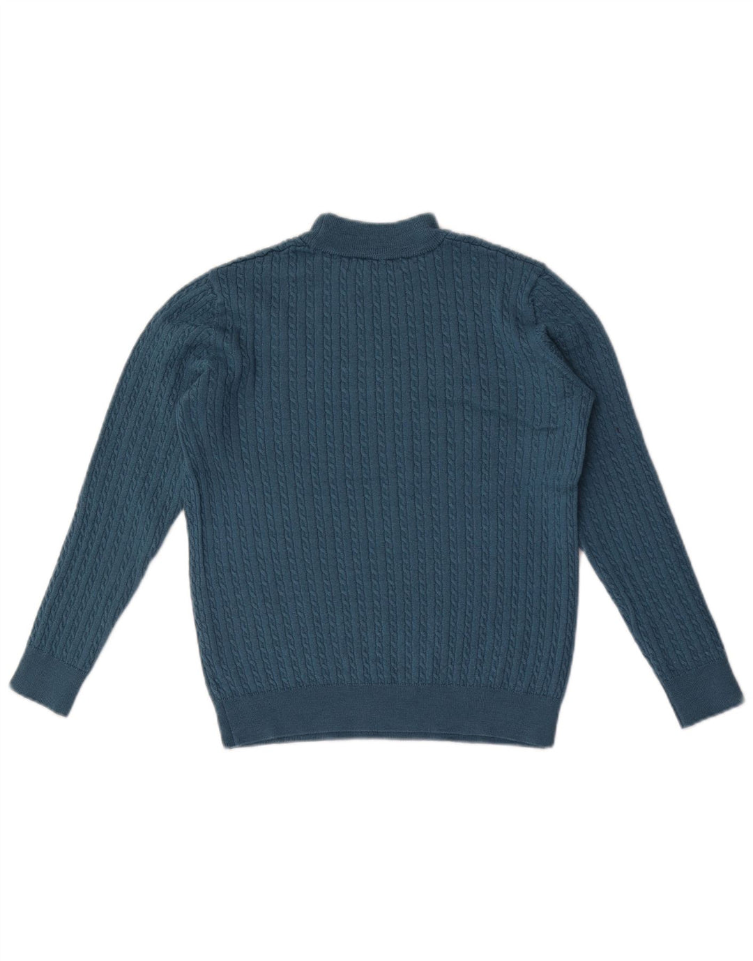 Castle Womens Crop Rollkragenpullover Pullover UK 12 Mittelblaue Merinowolle
