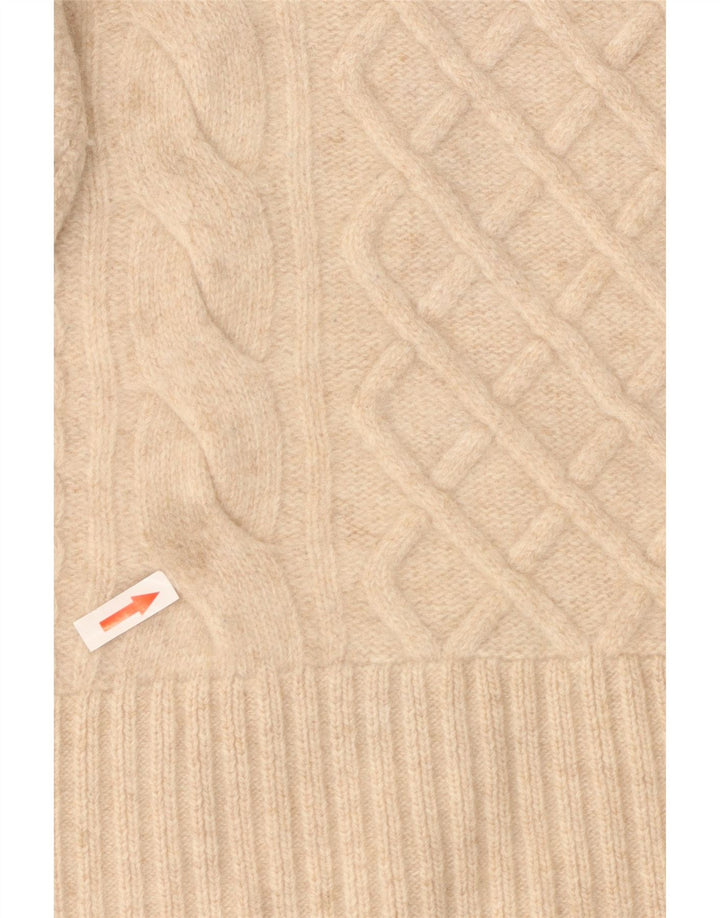 Barbour Damen-Pullover mit Rundhalsausschnitt, UK 10, kleine beige Wolle