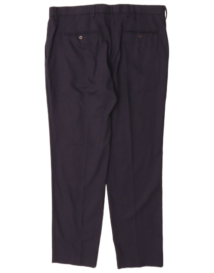 Gerade Chino-Hose für Herren von Marks & Spencer, W36, L31, marineblaue Wolle