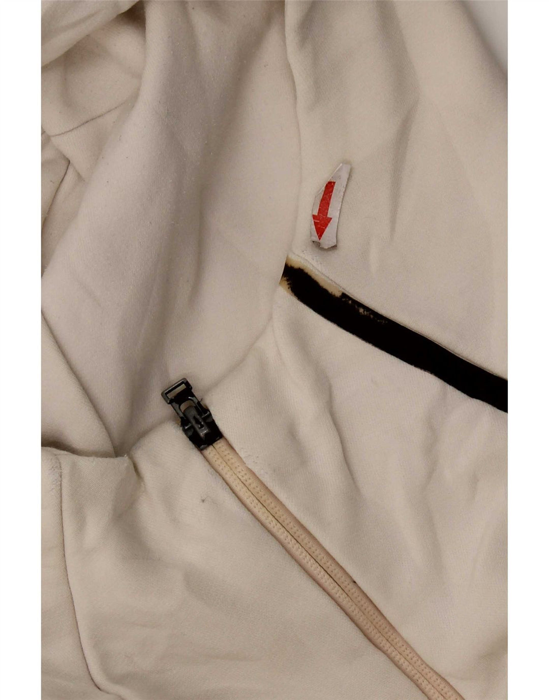 Adidas Herren Kapuzenpullover mit grafischem Reißverschluss, groß, gebrochenes Weiß