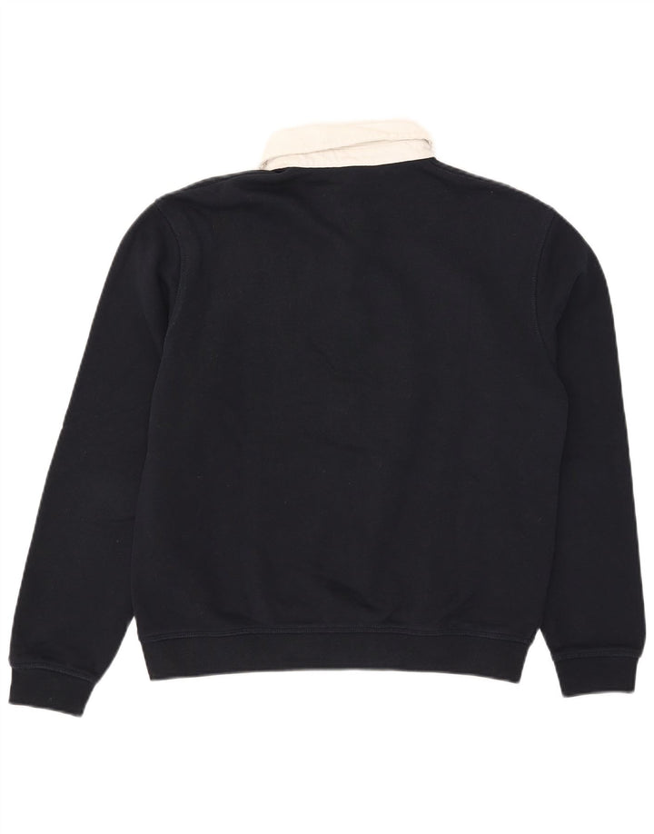 Zara Herren-Sweatshirt mit Rollkragen, klein, Marineblau, Farbblock