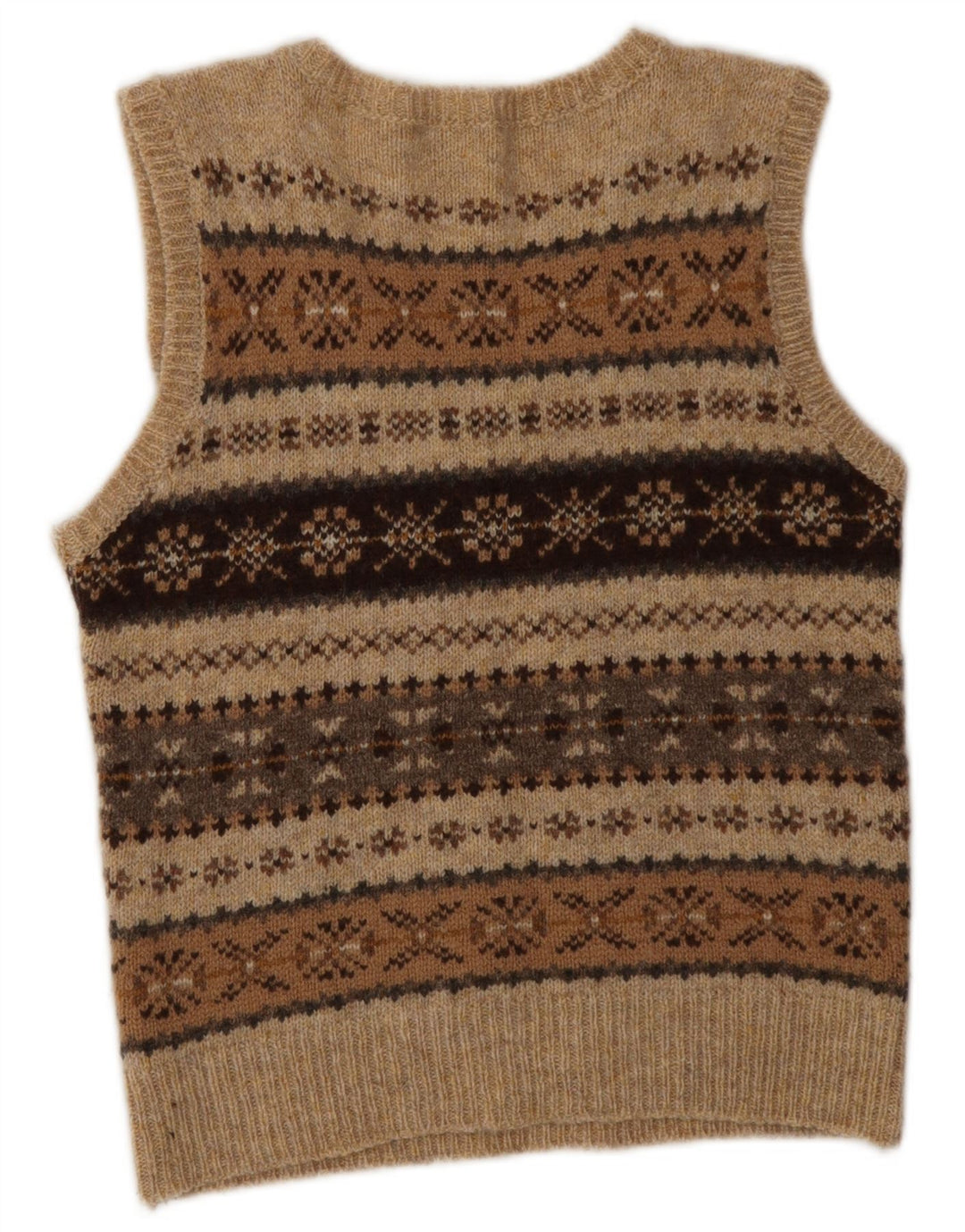 MOLOH Damen Weste Tank Top Größe 1 Small Brown Fair Isle Wool Classic