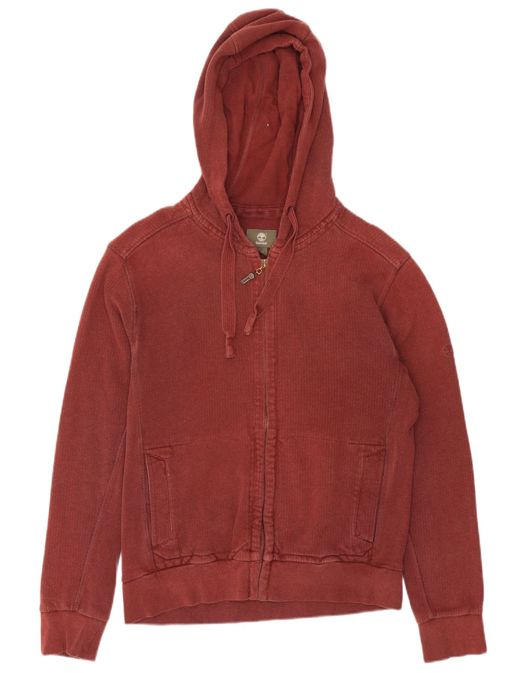 Timberland Herren-Kapuzenpullover mit normaler Passform und Reißverschluss, mittleres Burgunderrot