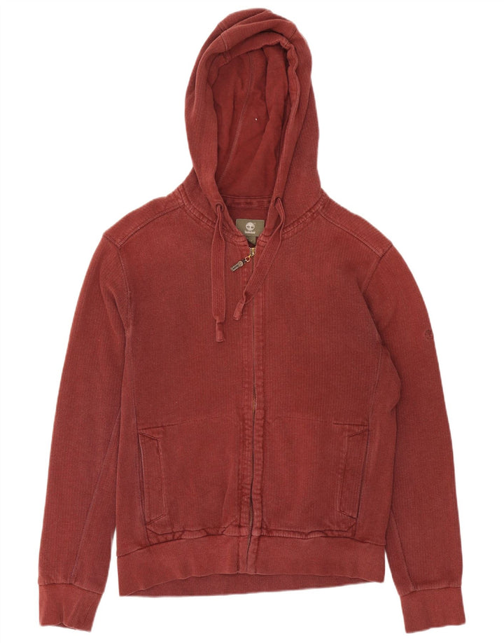 Timberland Herren-Kapuzenpullover mit normaler Passform und Reißverschluss, mittleres Burgunderrot