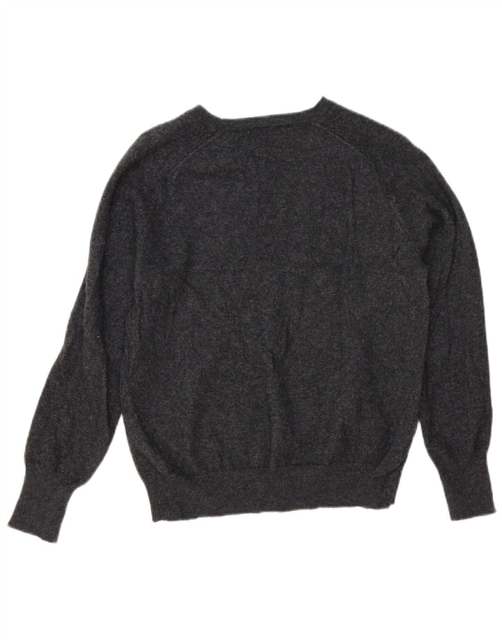 Zara Damen Crop-Pullover mit U-Boot-Ausschnitt, UK 12, mittelgraue Wolle