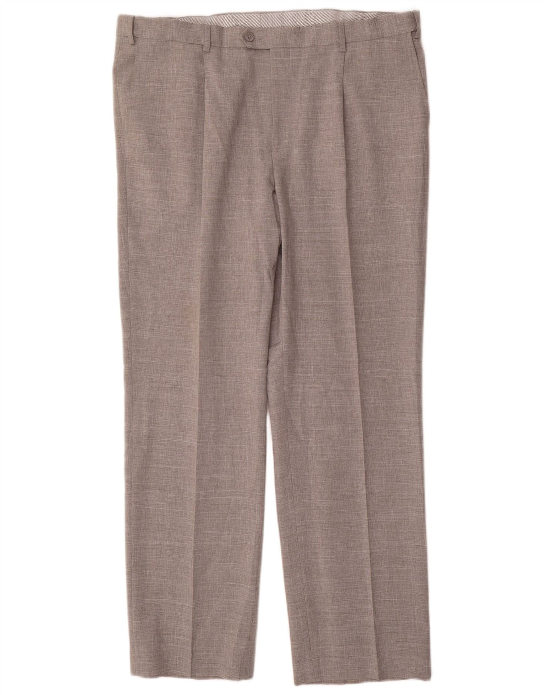 Gerade Herren-Anzughose von Marks & Spencer, W42, L33, grau, Polyester
