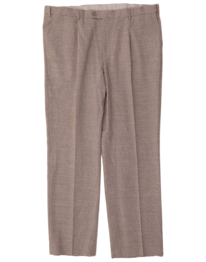 Gerade Herren-Anzughose von Marks & Spencer, W42, L33, grau, Polyester