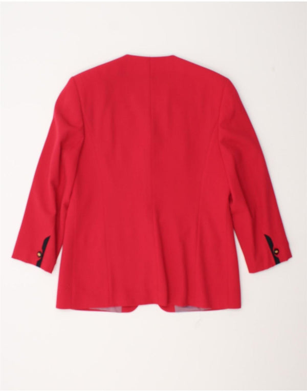 Marcona Damen-Blazerjacke mit 3/4-Ärmeln und 4 Knöpfen, UK 20 2XL, rotes Polyester