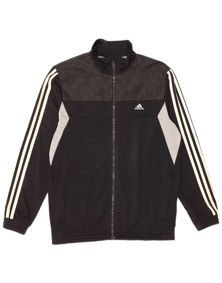 Adidas Herren Trainingsanzug Top Jacke UK 38/40 Medium Schwarz Colourblock