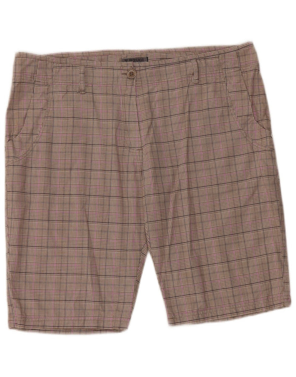 Brugi Damen Chinoshorts UK 14 Large W36 Grau karierte Baumwolle