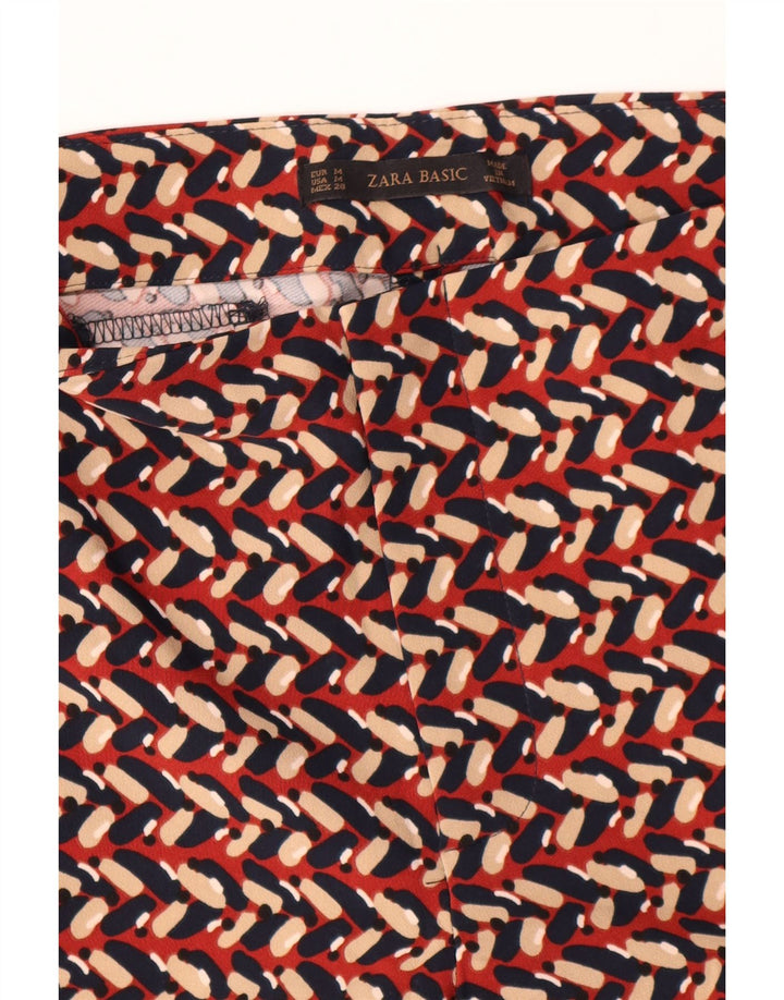 Zara Slim Chino-Hose für Damen, mittelgroß, W30, L28, mehrfarbig, geometrisch