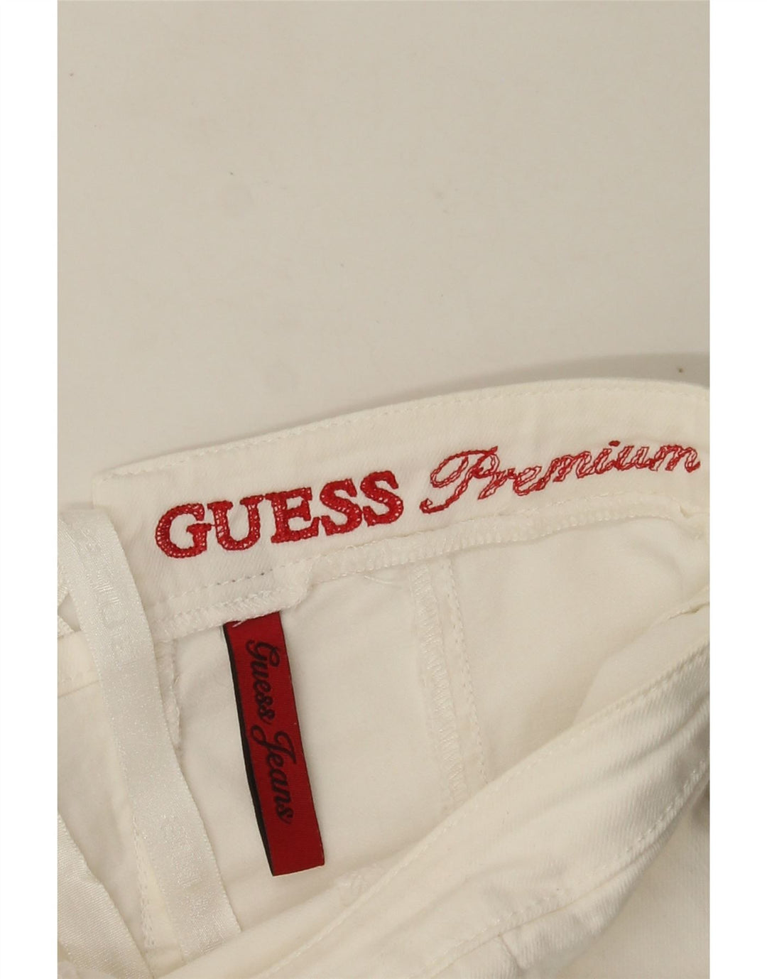 GUESS Damen Denim Trägerloser Playsuit UK 6 XS Weiß