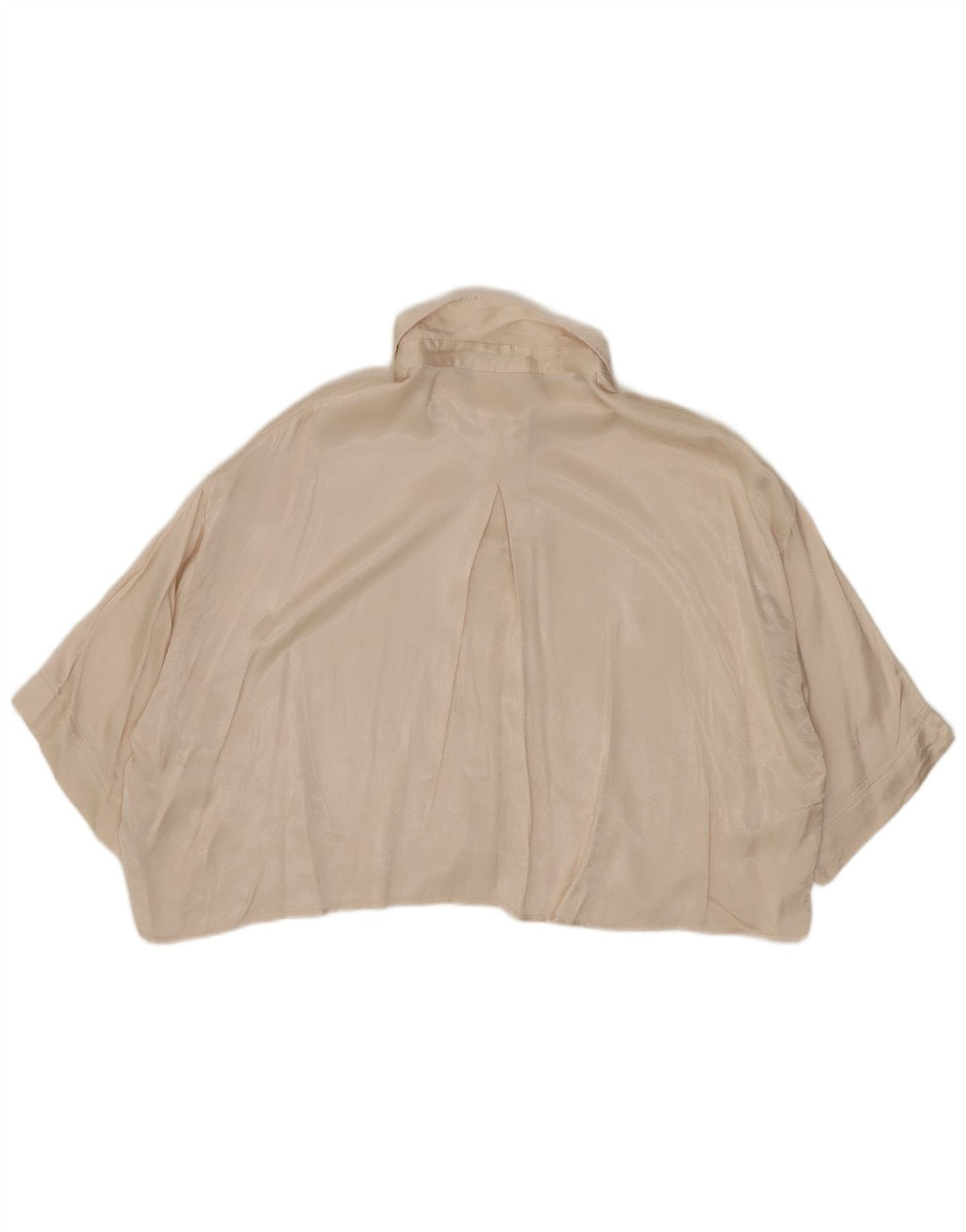 Zara Damen Crop Übergroße Hemdbluse UK 10 Small Beige Viskose