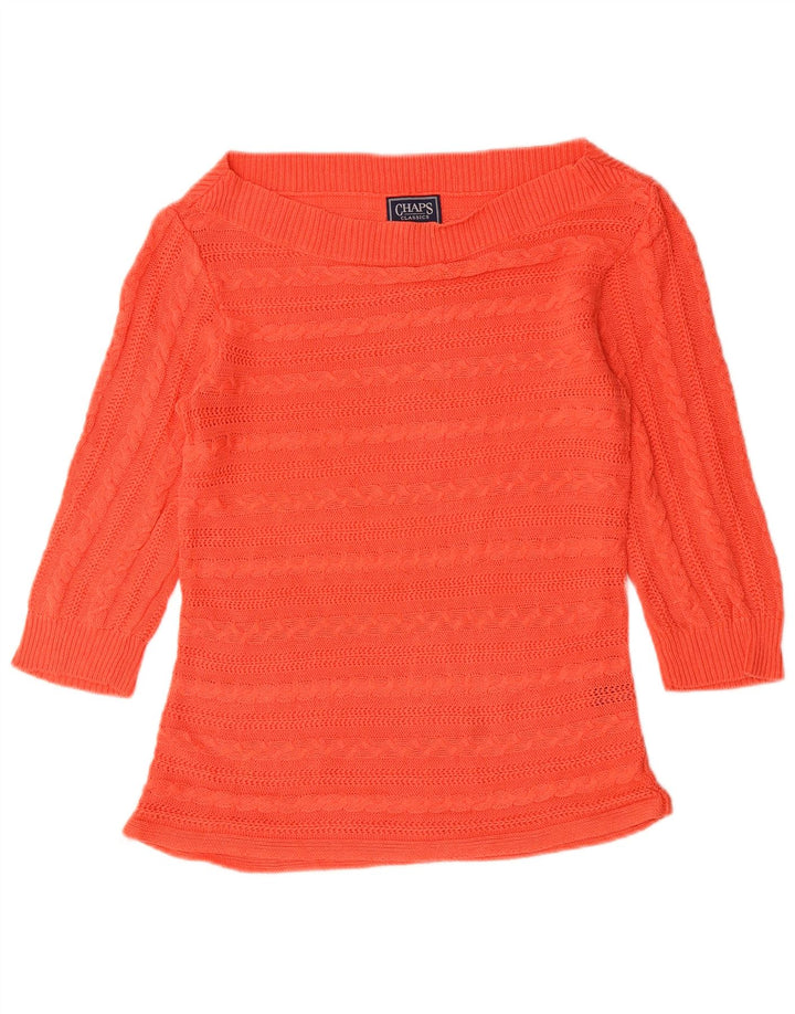 CHAPS Damen Classics Pullover mit U-Boot-Ausschnitt, UK 12, Mittelorange