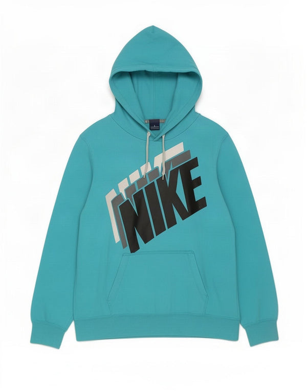 Nike Womens Graphic Hoodie Jumper UK 16 Große blaue Baumwolle