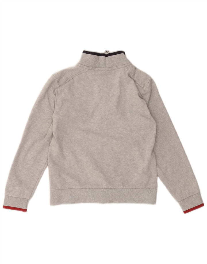 NAPAPIJRI Jungen-Trainingsanzugoberteil mit Grafik, 9–10 Jahre, graue Baumwolle