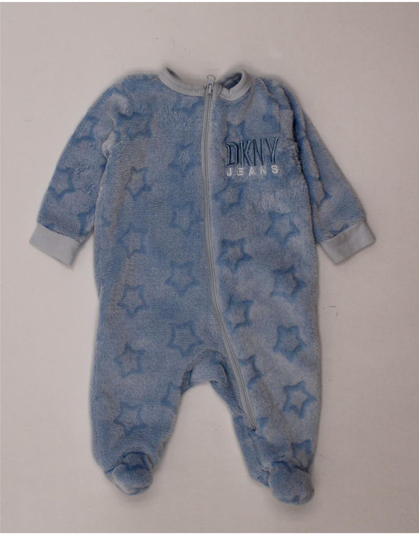 DKNY Baby-Jungen-Overall aus Fleece mit abstraktem Muster, 0–3 Monate, blau, Polyester
