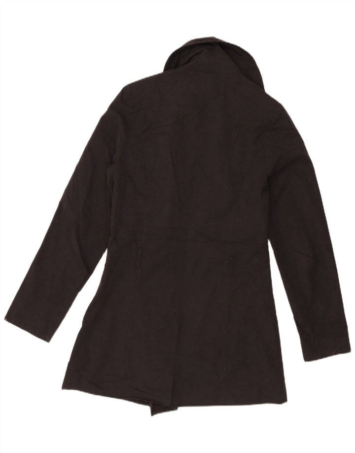 Billabong Damen Zweireihiger Mantel UK 10 Small Schwarze Baumwolle
