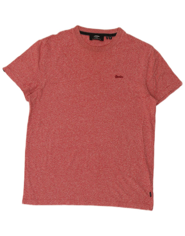 Superdry Mens T-Shirt Top Medium Red Flecked Cotton