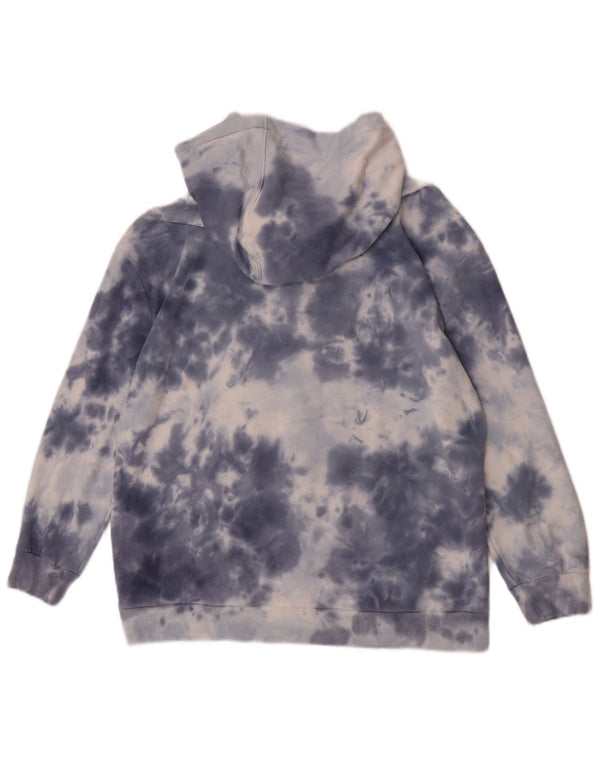 Gap Jungen-Kapuzenpullover mit Reißverschluss, 11–12 Jahre, blaue Batik-Baumwolle