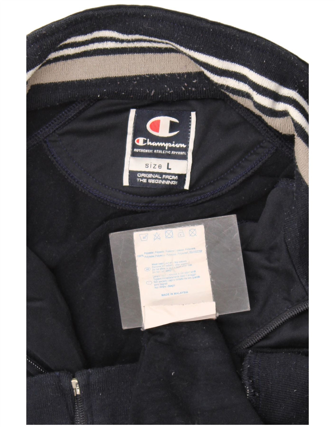 Champion Herren-Trainingsanzug-Top-Jacke, großes marineblaues Polyester