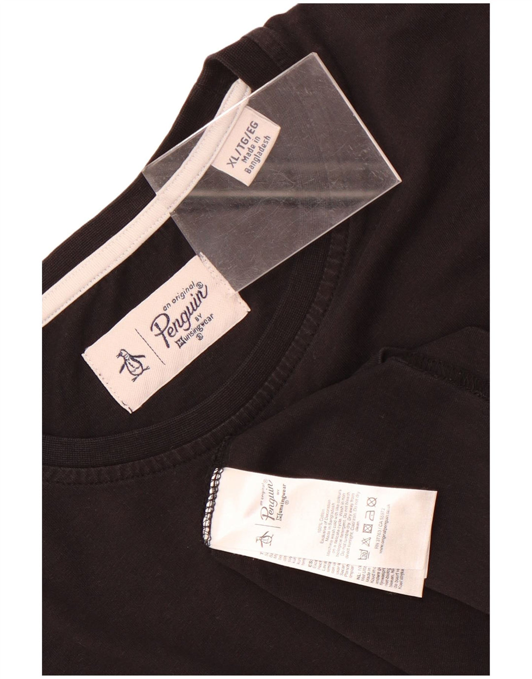 Penguin Herren T-Shirt Top XL Schwarz Baumwolle