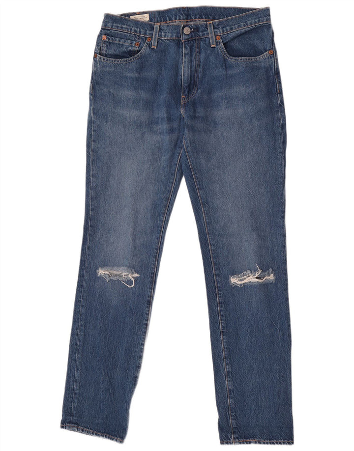 Levi's Damen 511 Distressed Slim Jeans W31 L32 Blaue Baumwolle